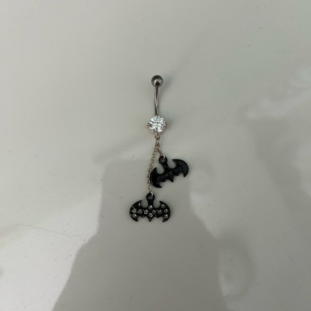 Batman belly button ring